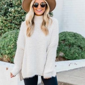 Pink Lily Boutique White Turtle Neck Sweater